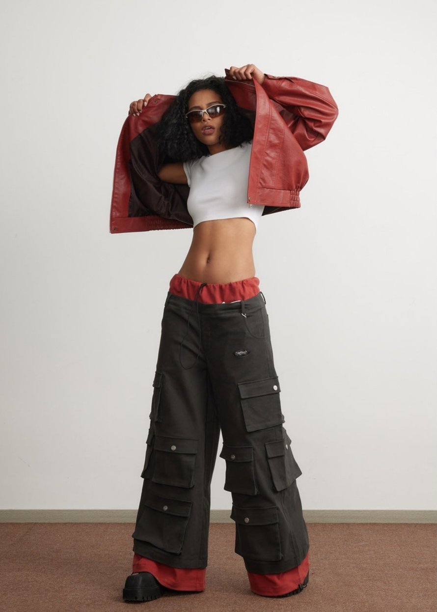 WW | Rote Lederjacke - Unisex Mode
