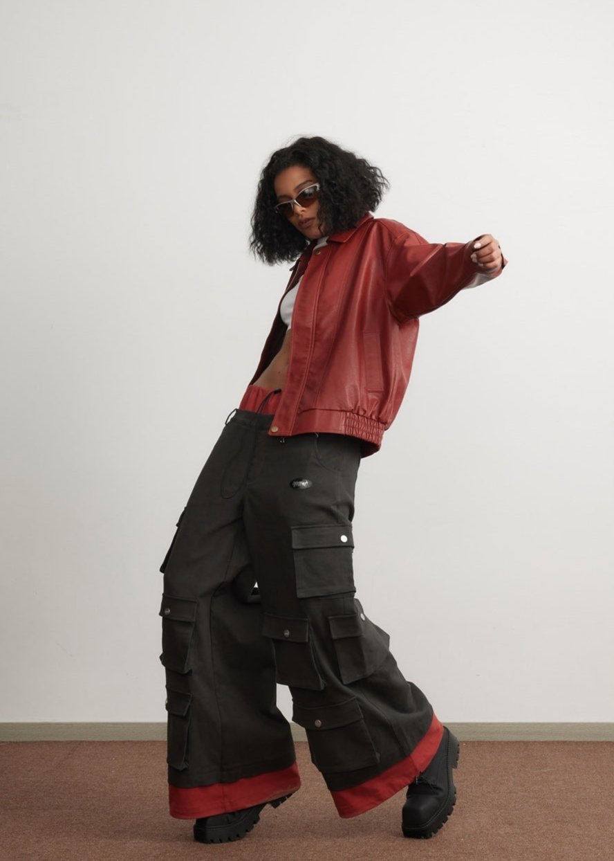 WW | Rote Lederjacke - Unisex Mode