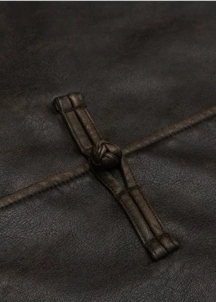 WW | Lässige PU-Lederjacke mit Stehkragen