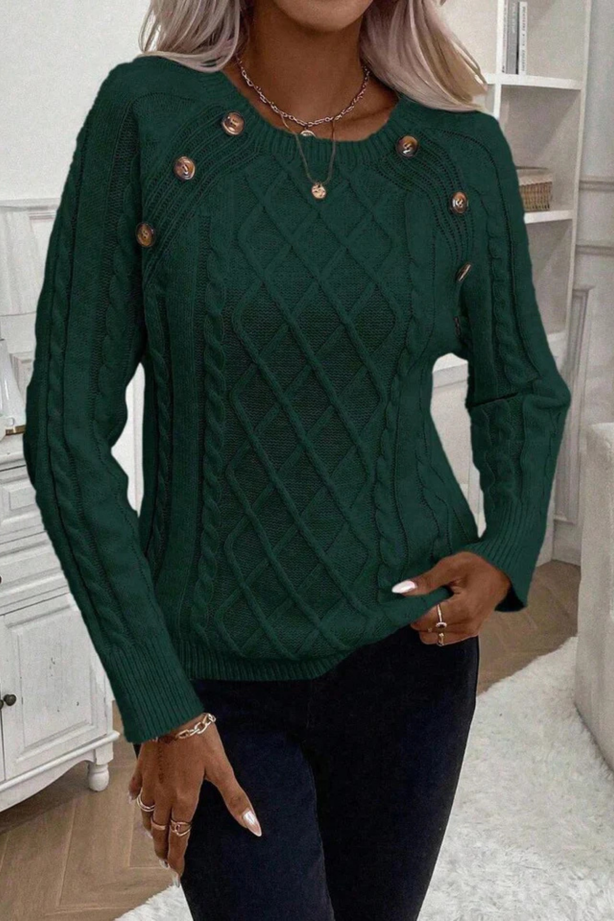 Cora | Knitted jumper with button details
