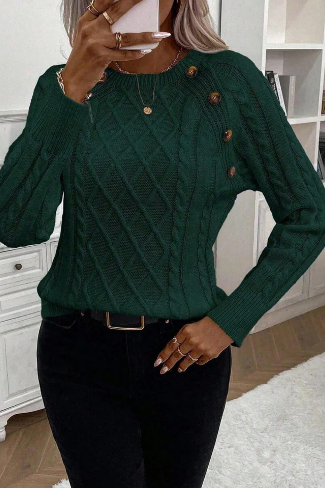 Cora | Knitted jumper with button details