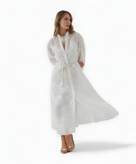 Isadora Jacquard Kleid mit modernem Charme - Weiß
