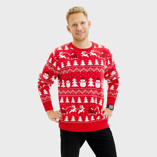 WW | The stylish Christmas sweater red - Men