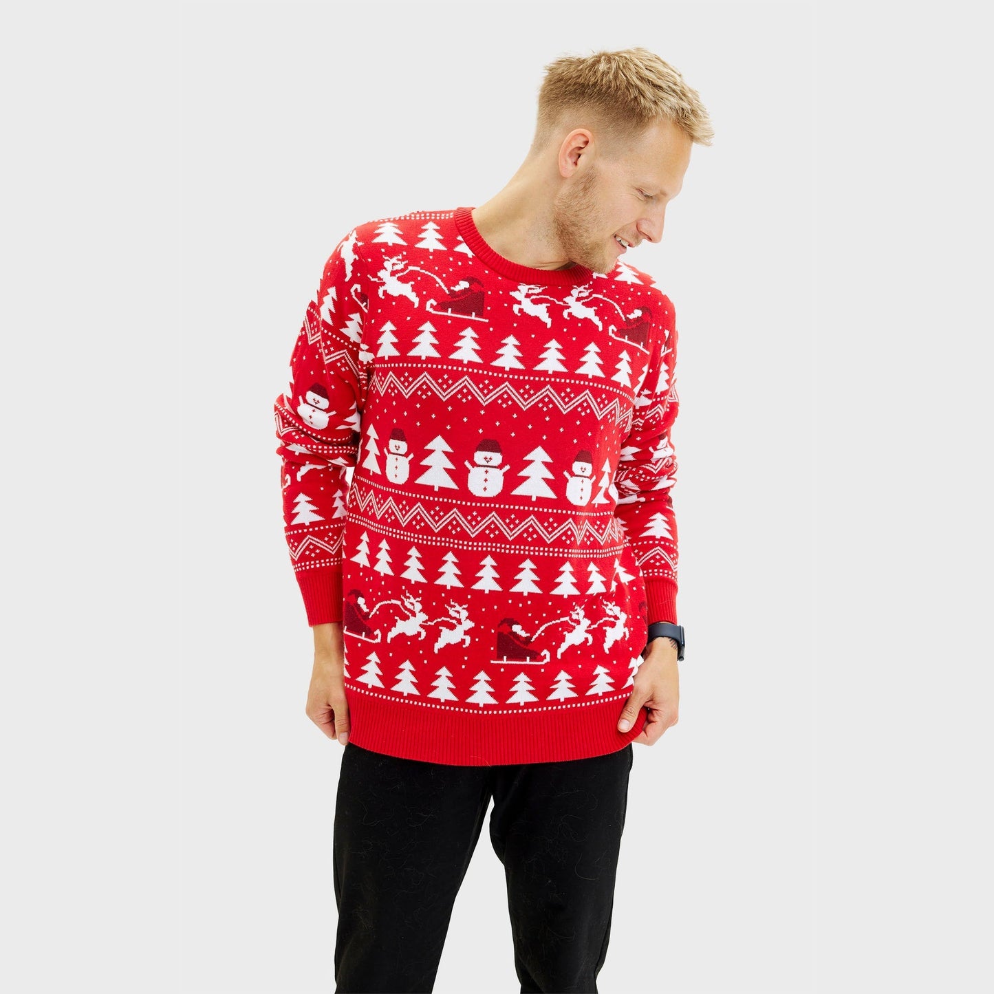 WW | Der stilvolle Weihnachts-Pullover rot - Herren