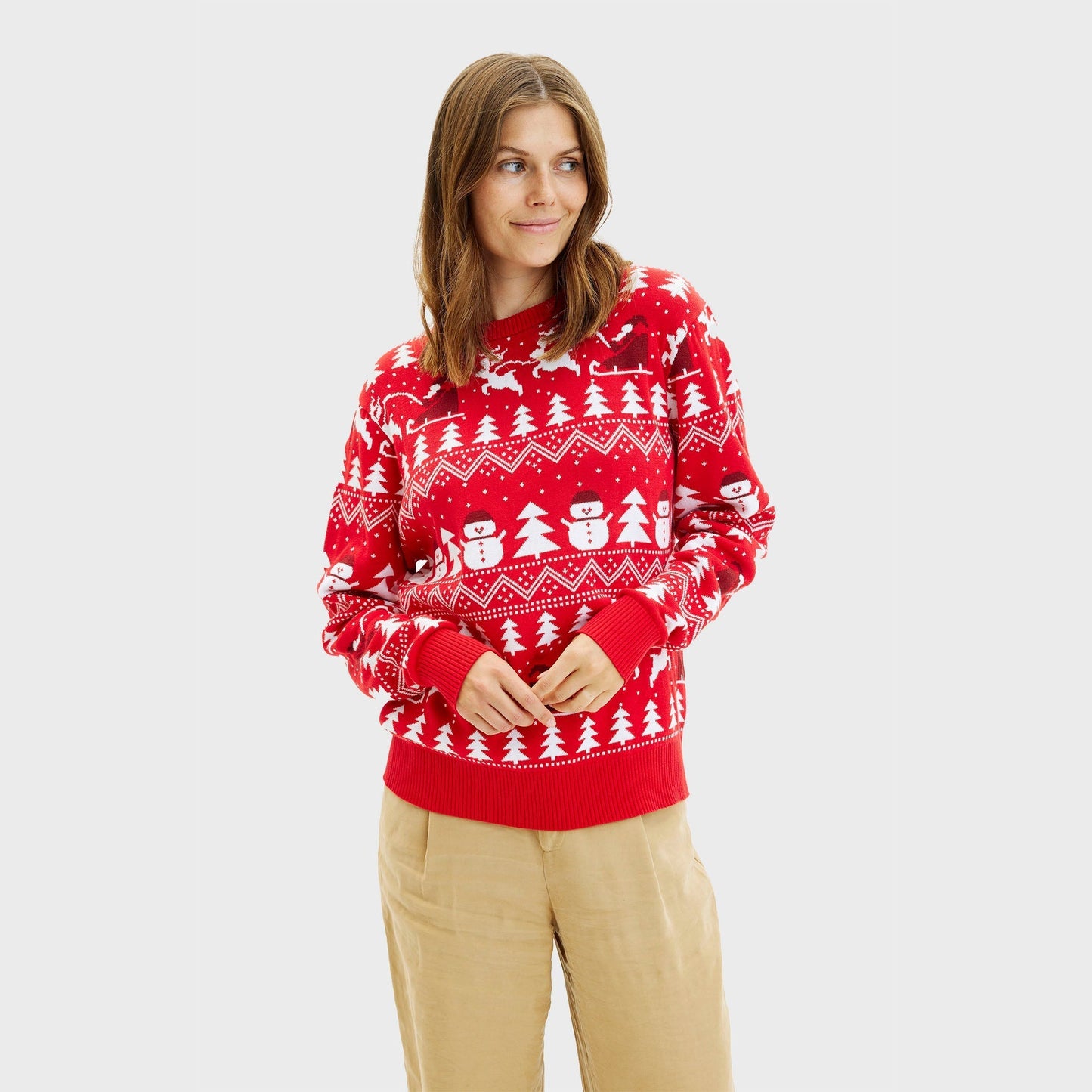 WW | Der stylische Weihnachts-Pullover rot - Damen