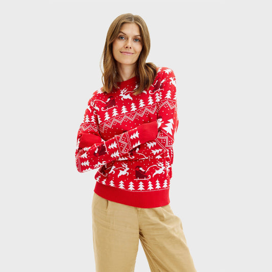 WW | Der stylische Weihnachts-Pullover rot - Damen