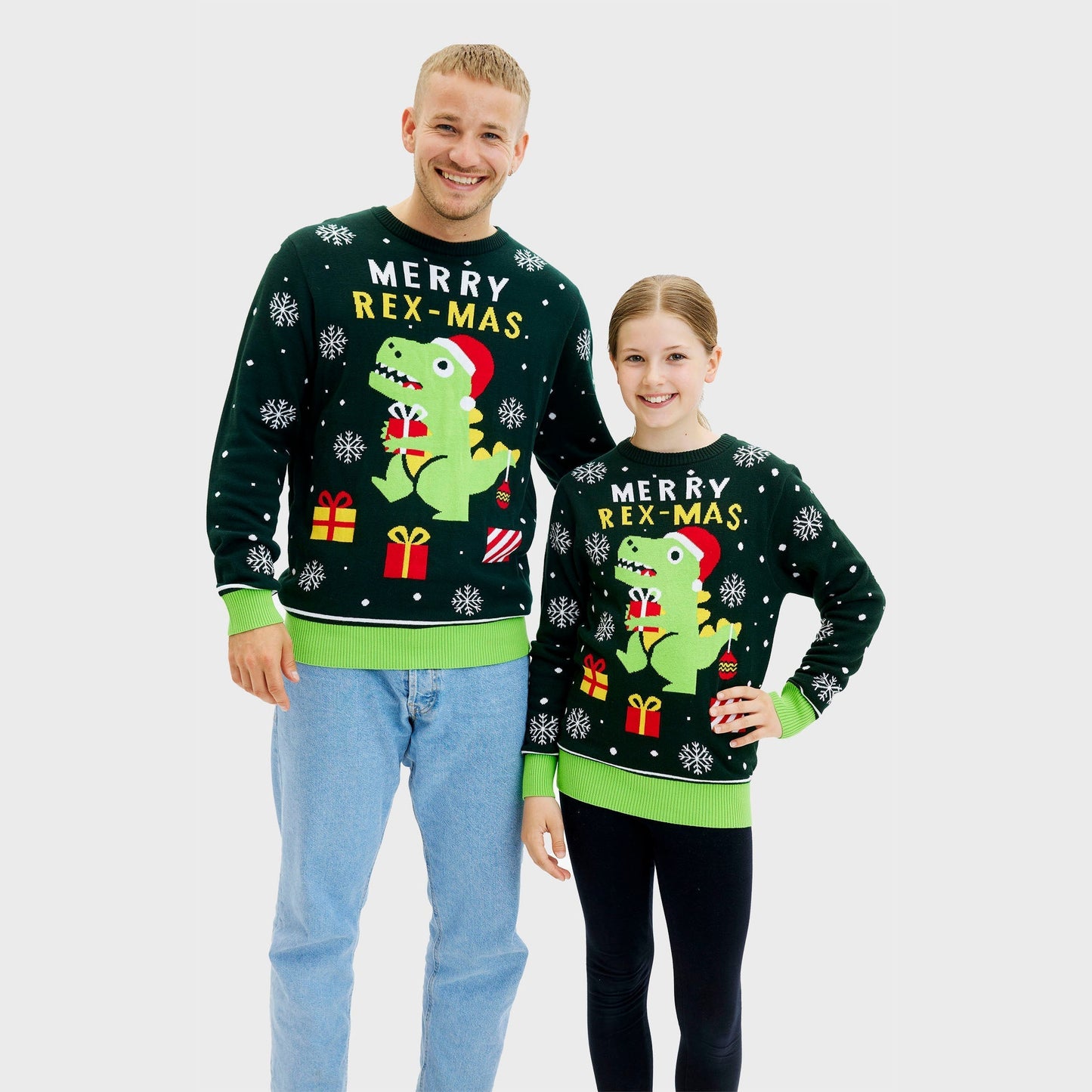 WW | Lustiger Dino Weihnachtspullover - Herren