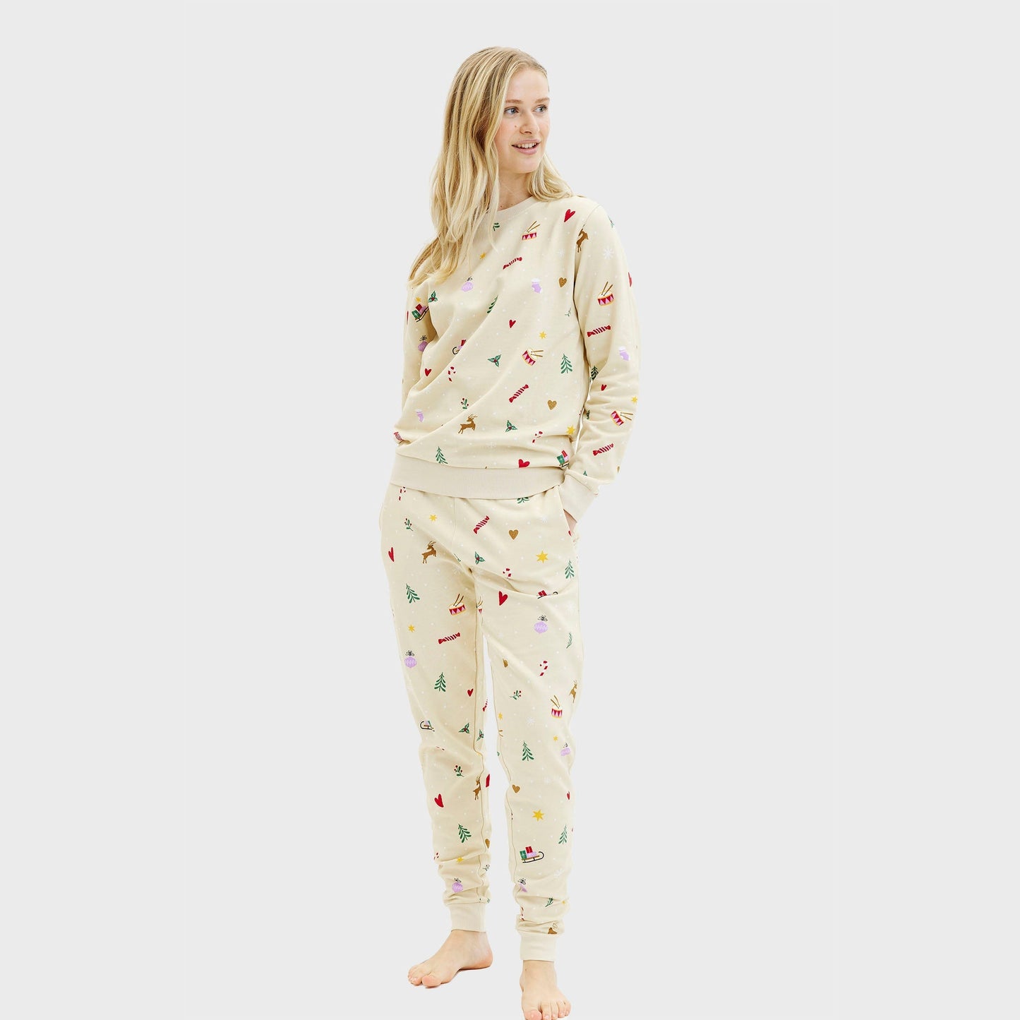 WW | Weihnachts-Sweatset Beige - Damen