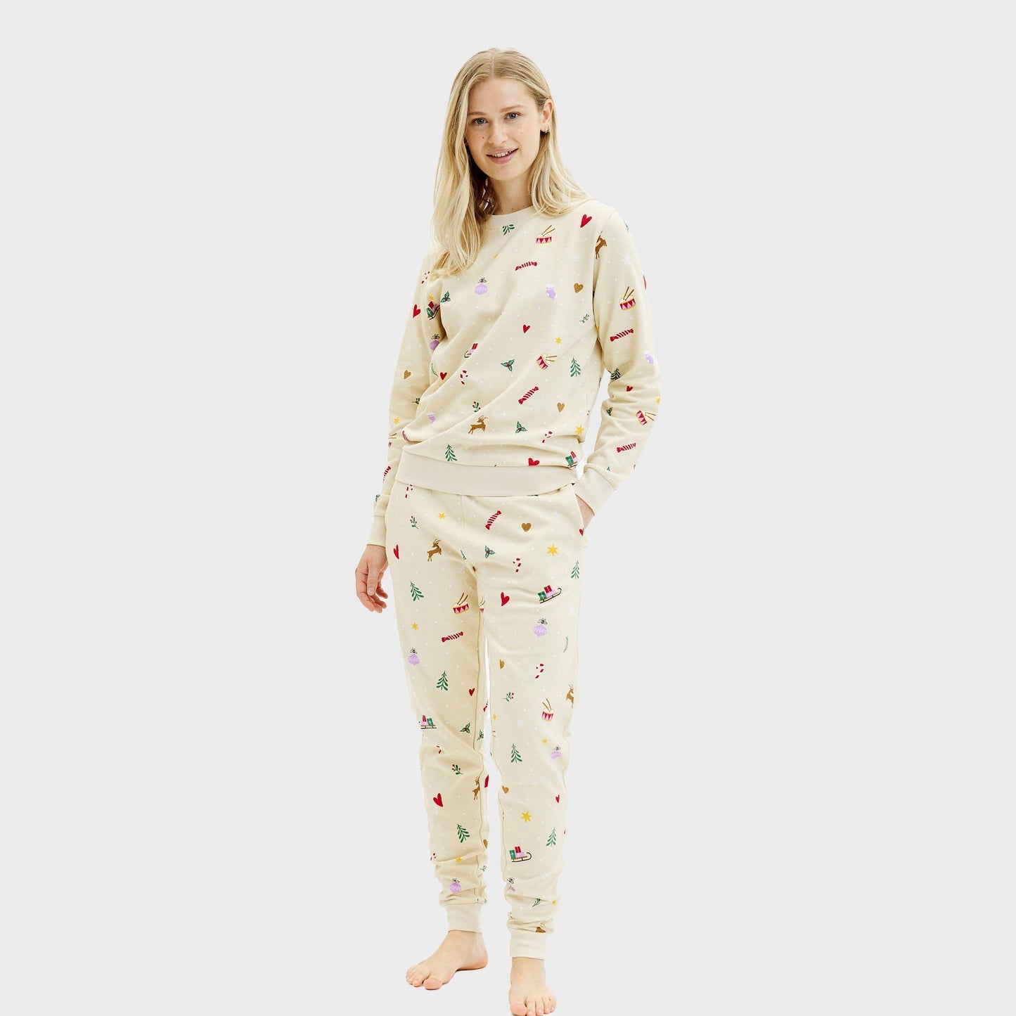WW | Weihnachts-Sweatset Beige - Damen