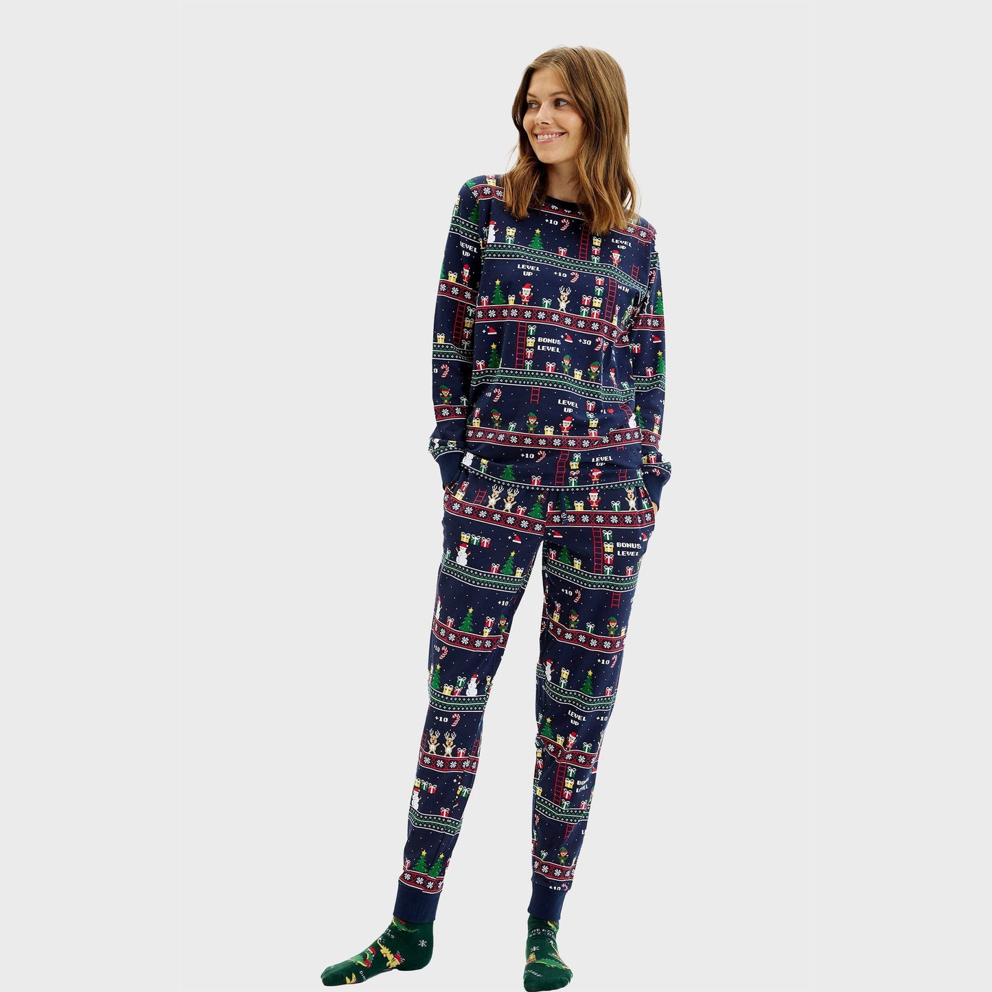 WW | Vintage Gamer Weihnachts-Pyjama - Damen