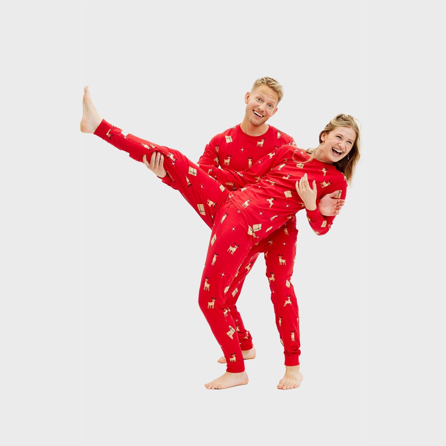 WW | Elegante rote Weihnachtspyjama - Herren