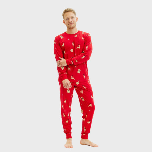 WW | Elegante rote Weihnachtspyjama - Herren