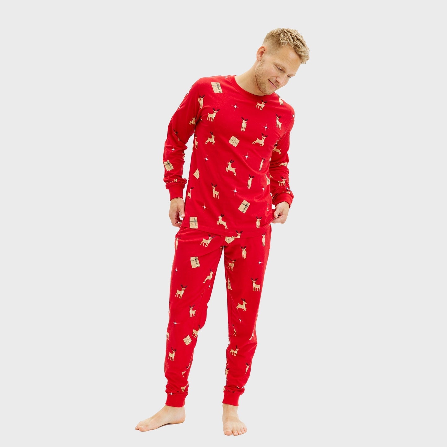 WW | Elegante rote Weihnachtspyjama - Herren