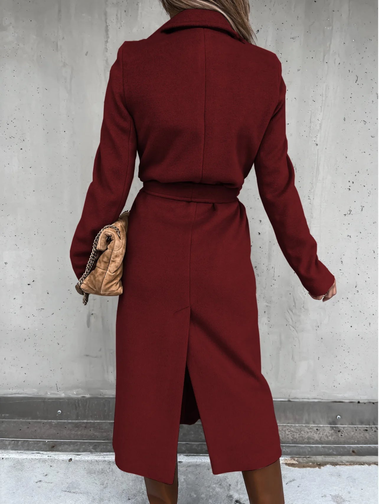 WW | Stilvolle Wollmischung Damenjacke mit Gürtel