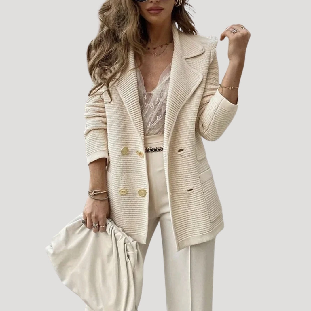 WW | Gerippte doppelte Blazerjacke