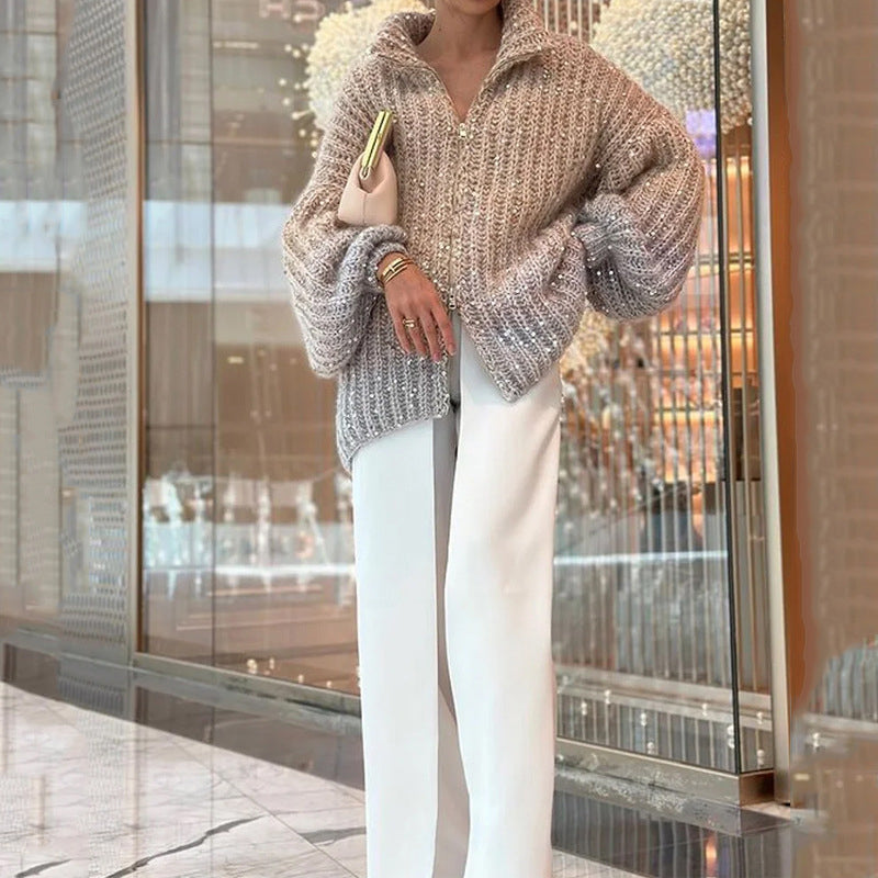WW | Strickjacke mit Glitzerpailletten