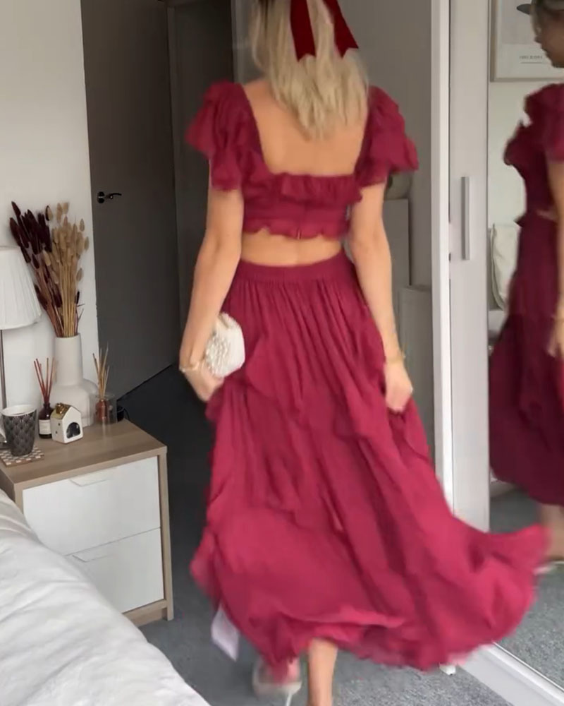 Backless square-neck dress