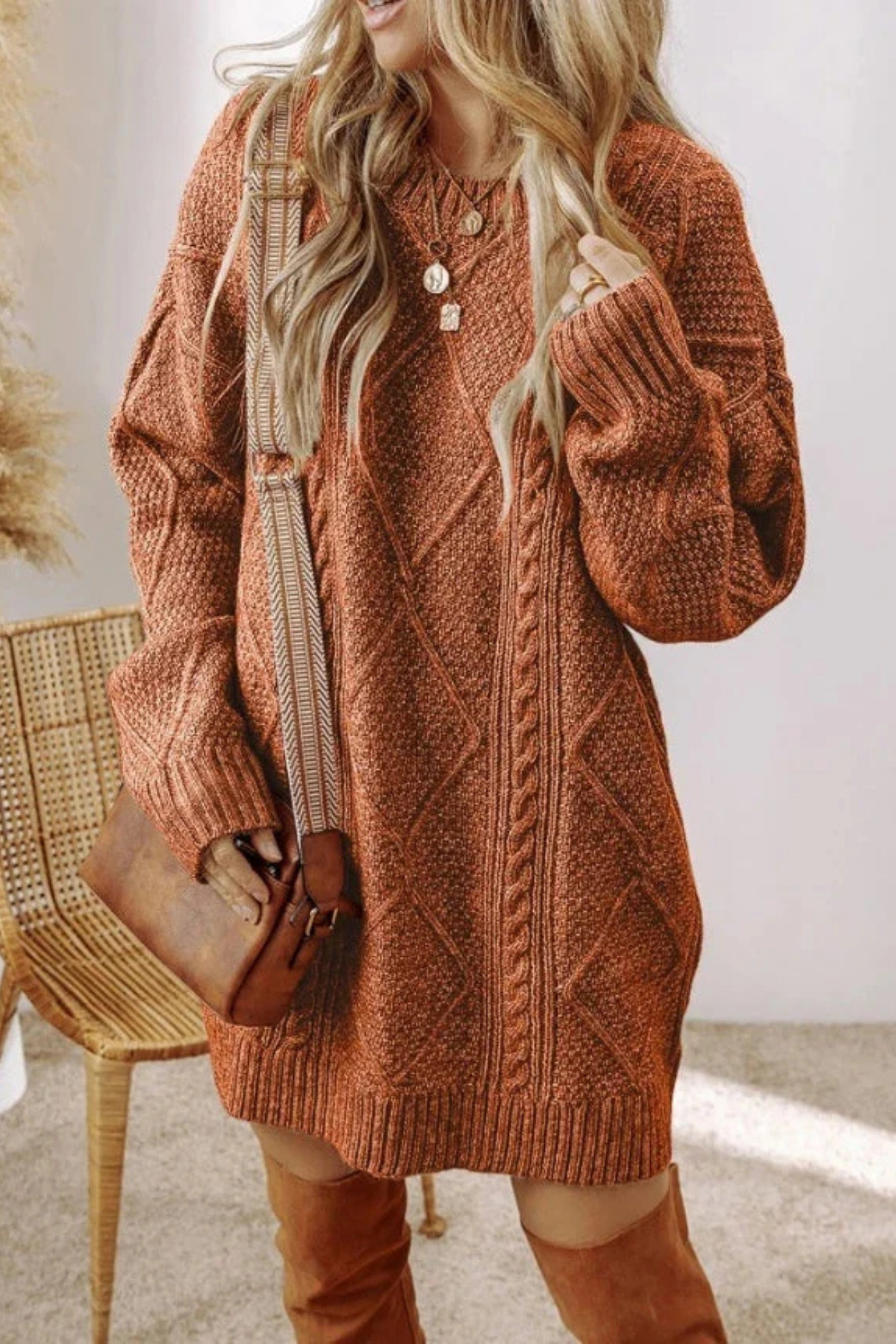 Juna | Cable knit dress
