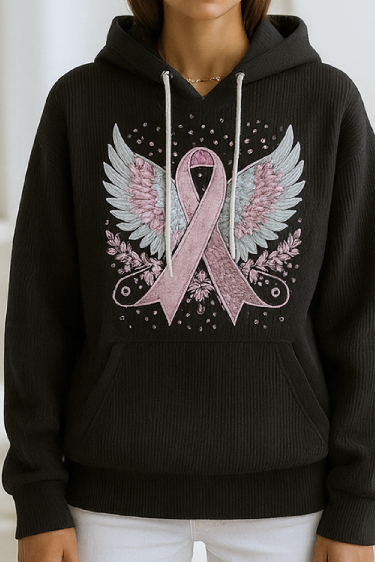 Briana | Sweater with Breast Cancer Ribbon