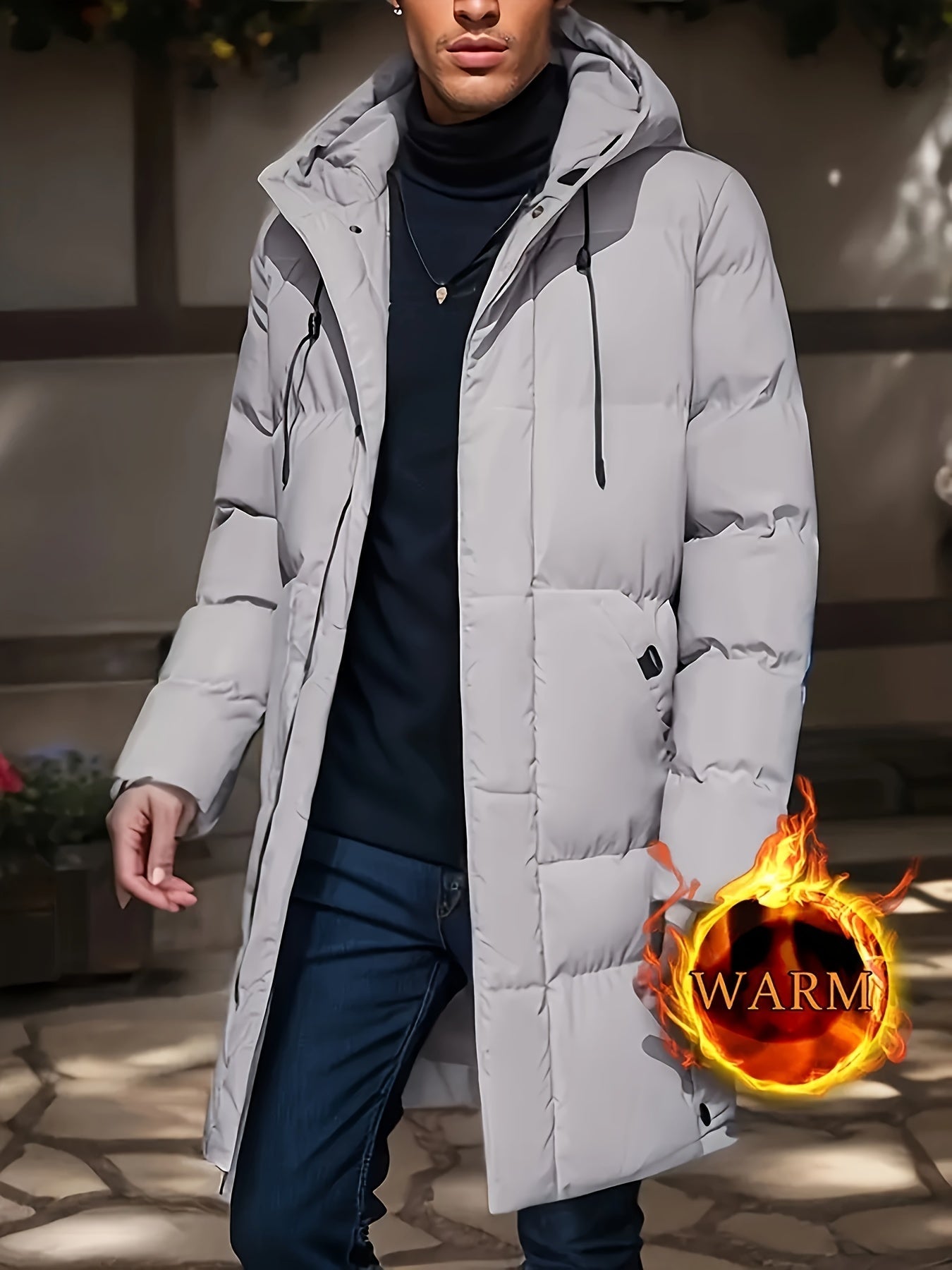 WW | Men's Hooded Winter Jacket with Fleece Lining - Perfect for Outdoor Activities