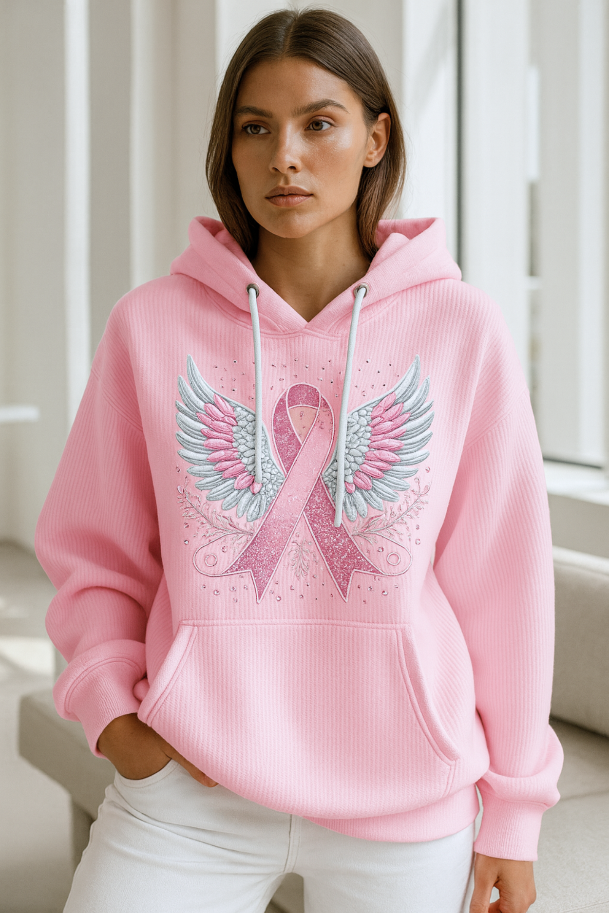 Briana | Sweater with Breast Cancer Ribbon