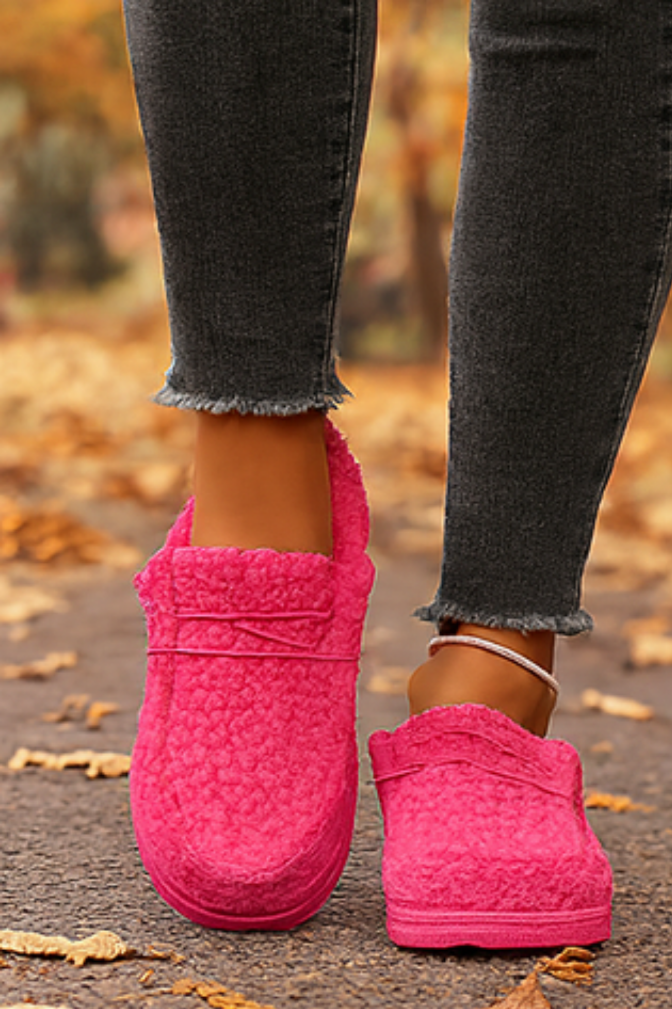 Winnie Warm Teddy Slippers - Pink