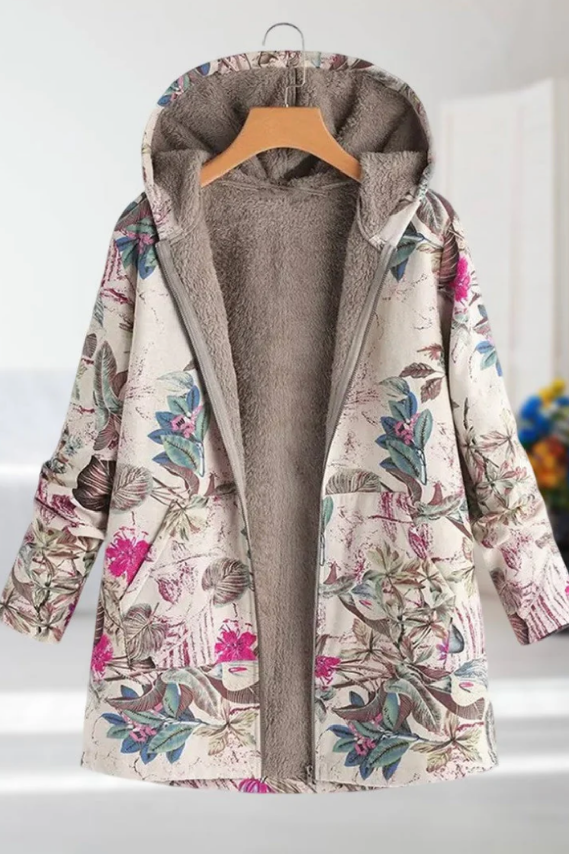Lamelia Jacket with Fleece Lining - Pink