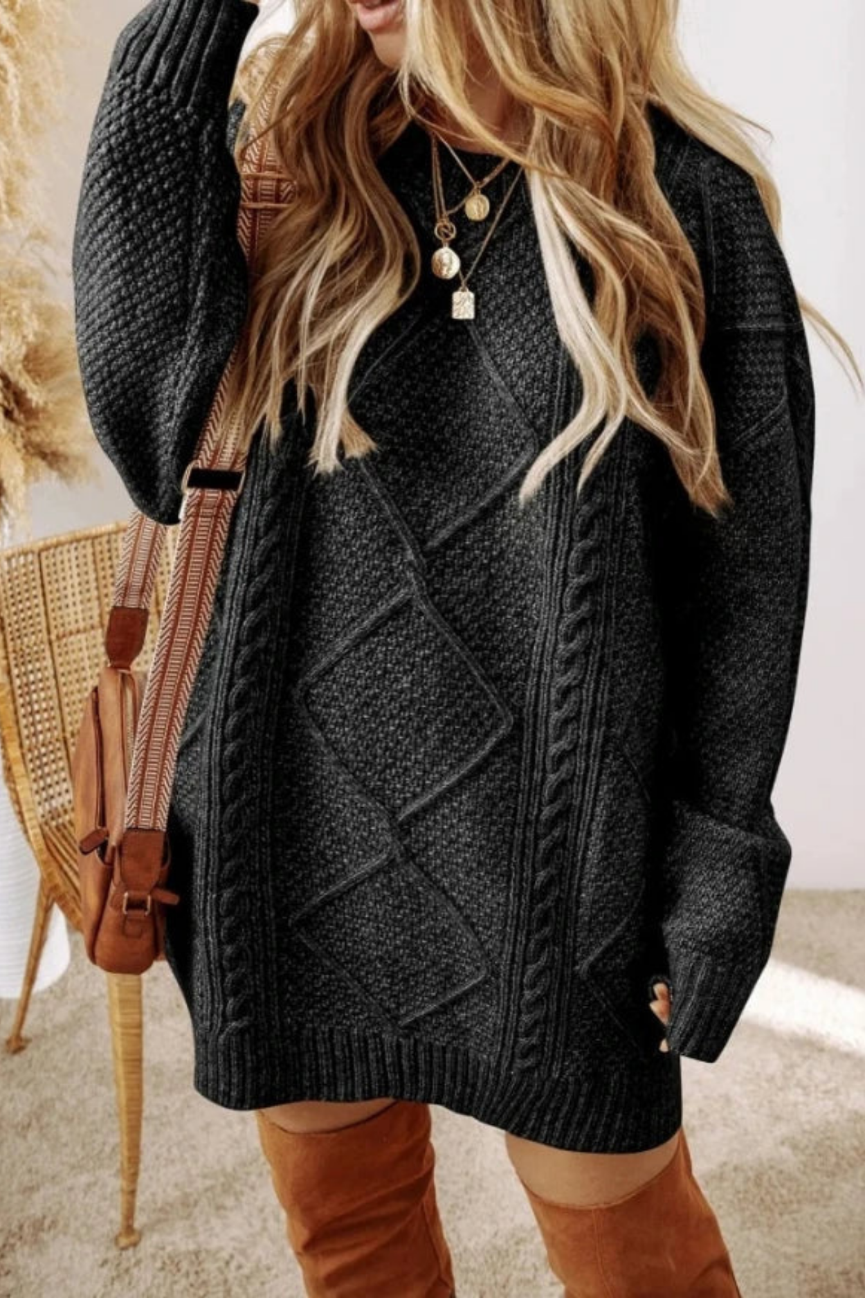 Juna | Cable knit dress