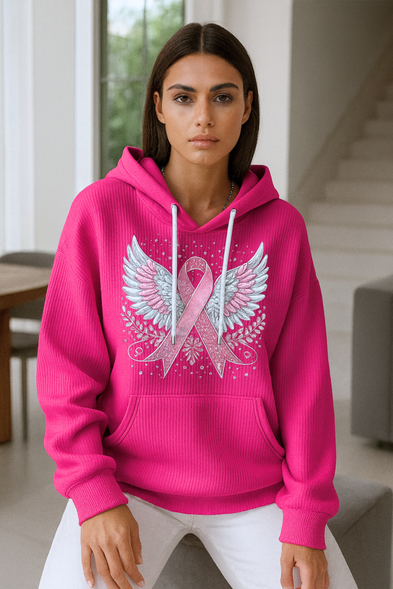 Briana | Sweater with Breast Cancer Ribbon