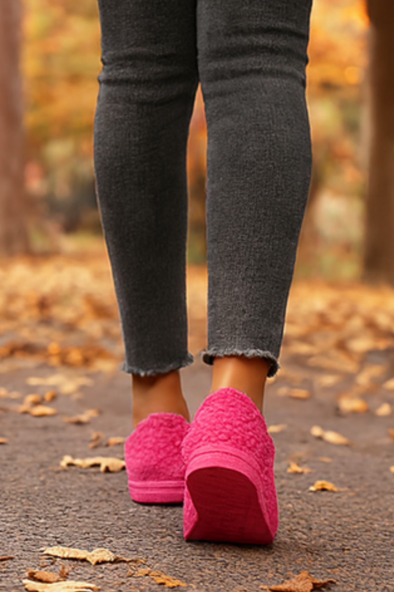 Winnie Warm Teddy Slippers - Pink
