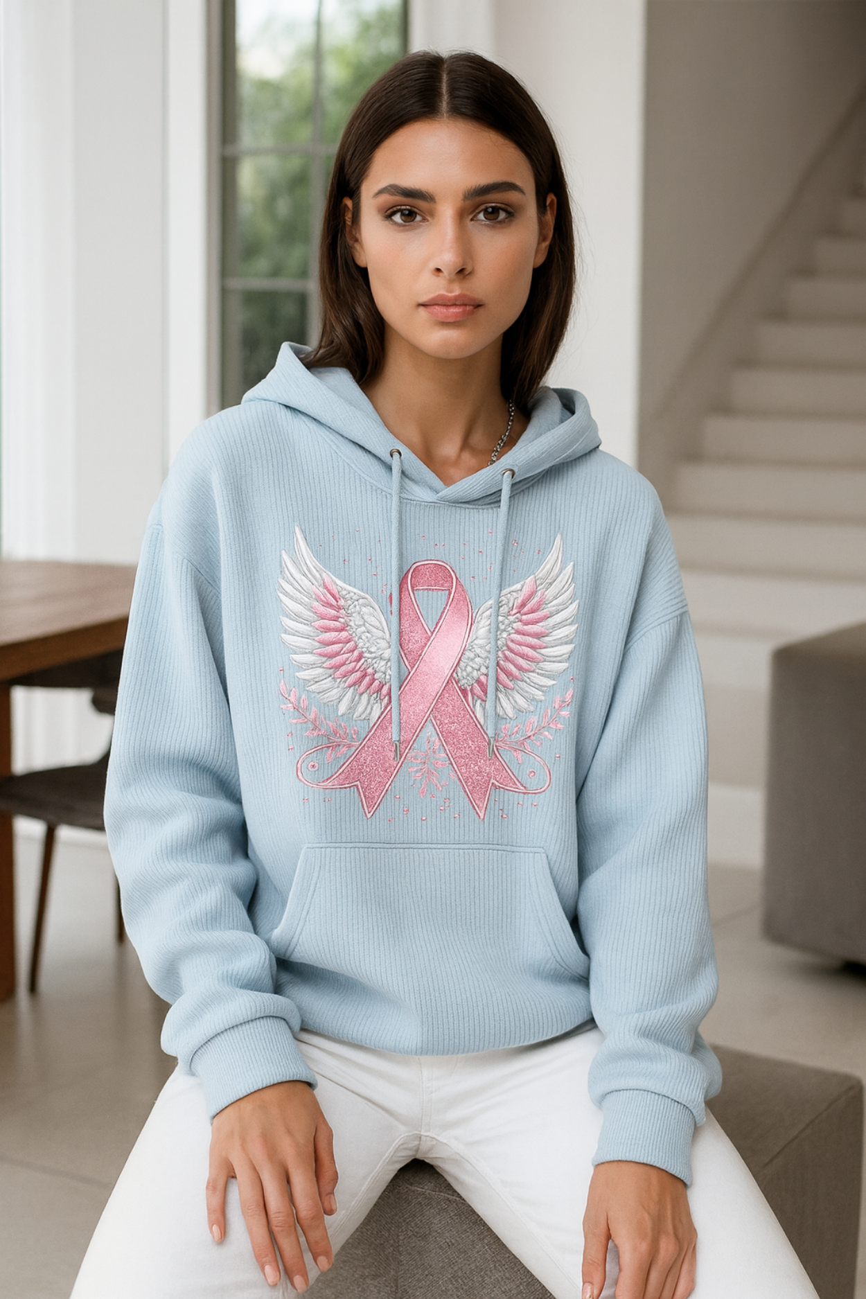 Briana | Sweater with Breast Cancer Ribbon