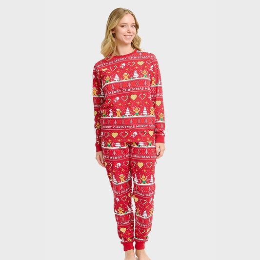 WW | Christmas Cookie Weihnachts-Pyjama rot - Damen