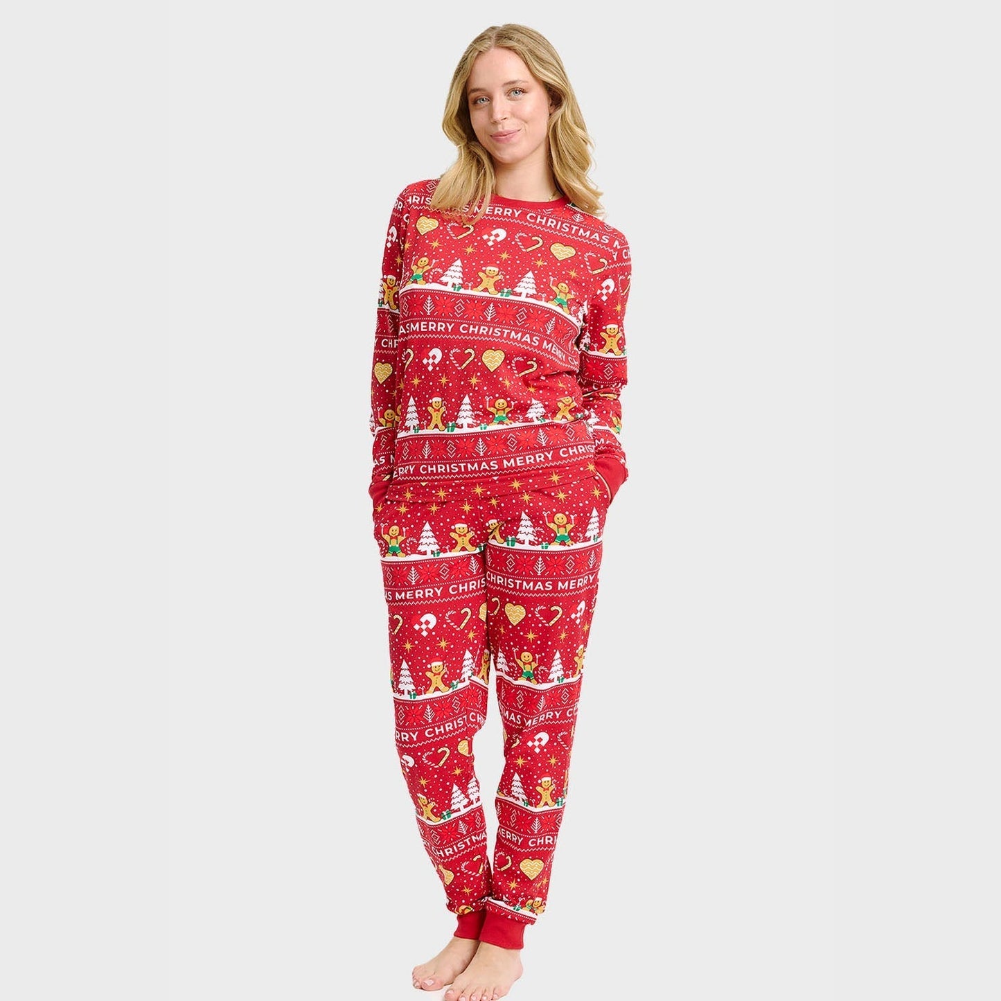 WW | Christmas Cookie Weihnachts-Pyjama rot - Damen