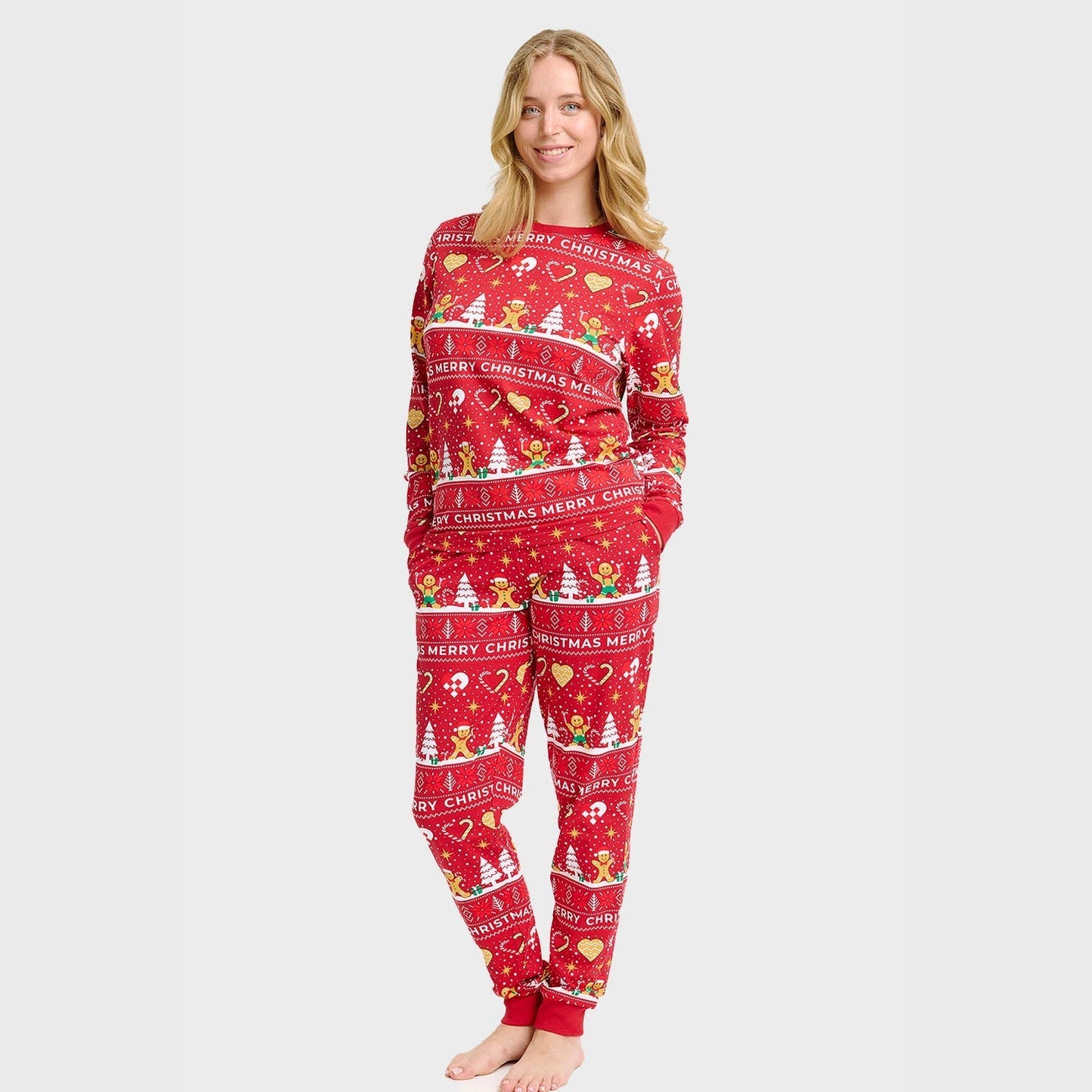 WW | Christmas Cookie Weihnachts-Pyjama rot - Damen