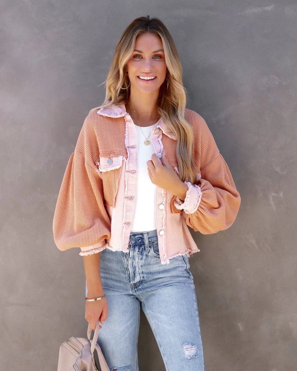 WW | Tone Cropped Denim Jacke - Ballonärmel - Trendy Schichtelement - Lässiger Stil