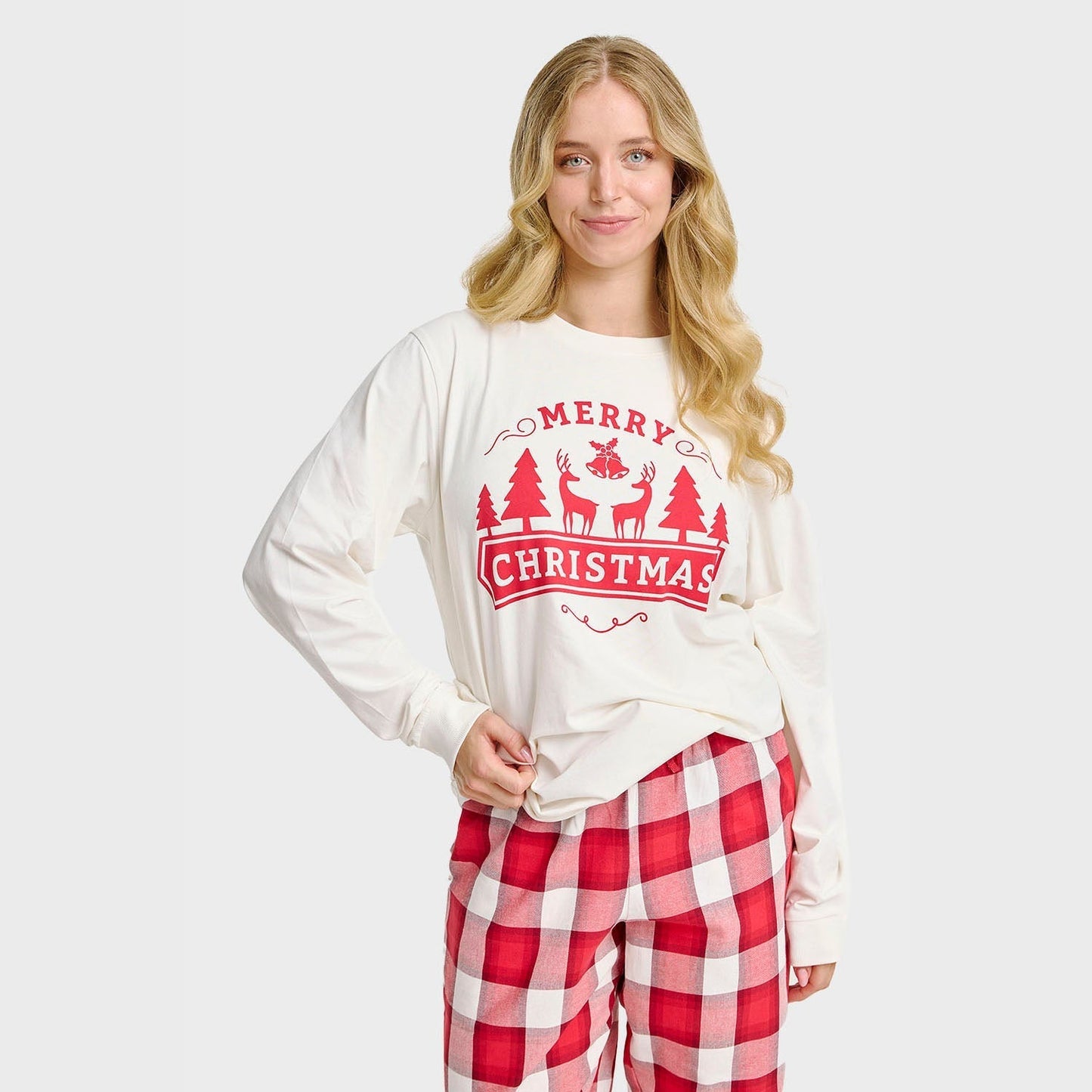 WW | Das fröhliche Weihnachts-Pyjama-Oberteil - Damen
