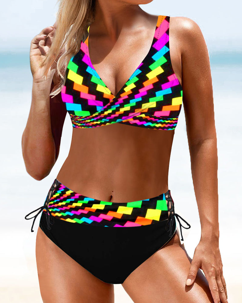 WW | Bunter Bikini Badeanzug
