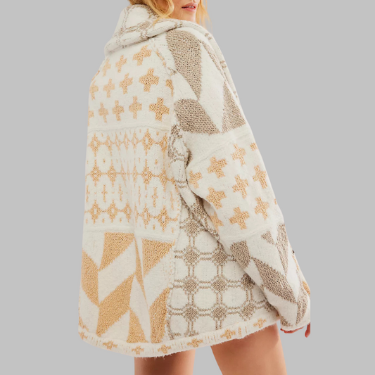 WW | Cozy soft jacket with modern geometric patterns