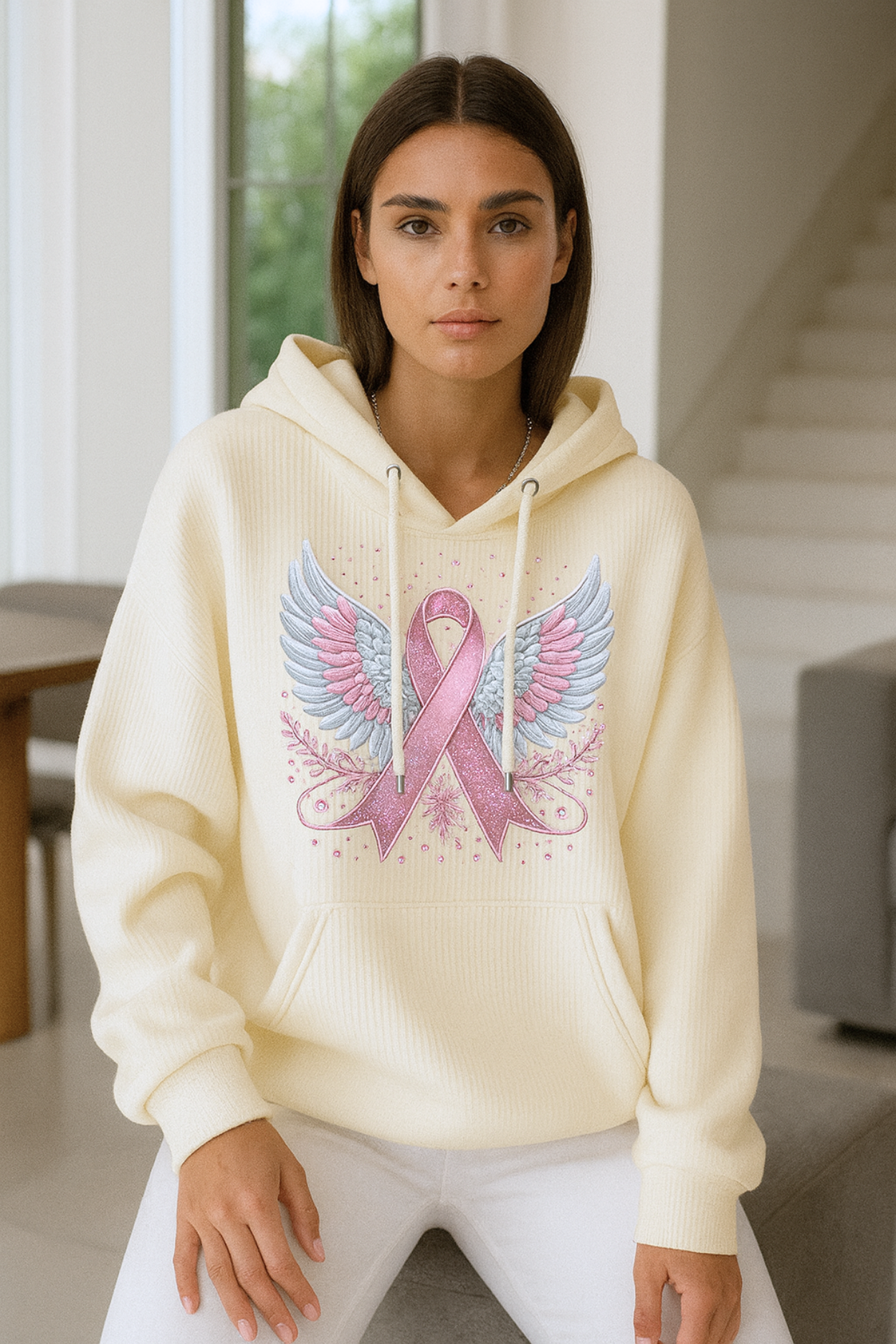 Briana | Sweater with Breast Cancer Ribbon