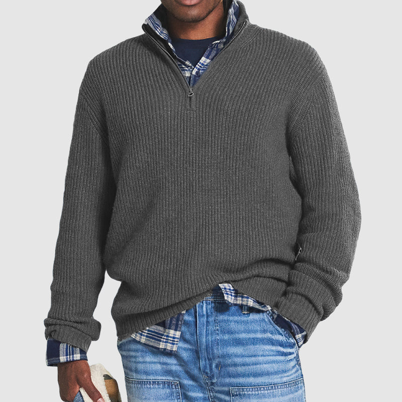 WW | Zip-Up Knit Sweater - Business Casual for Everyday & Office