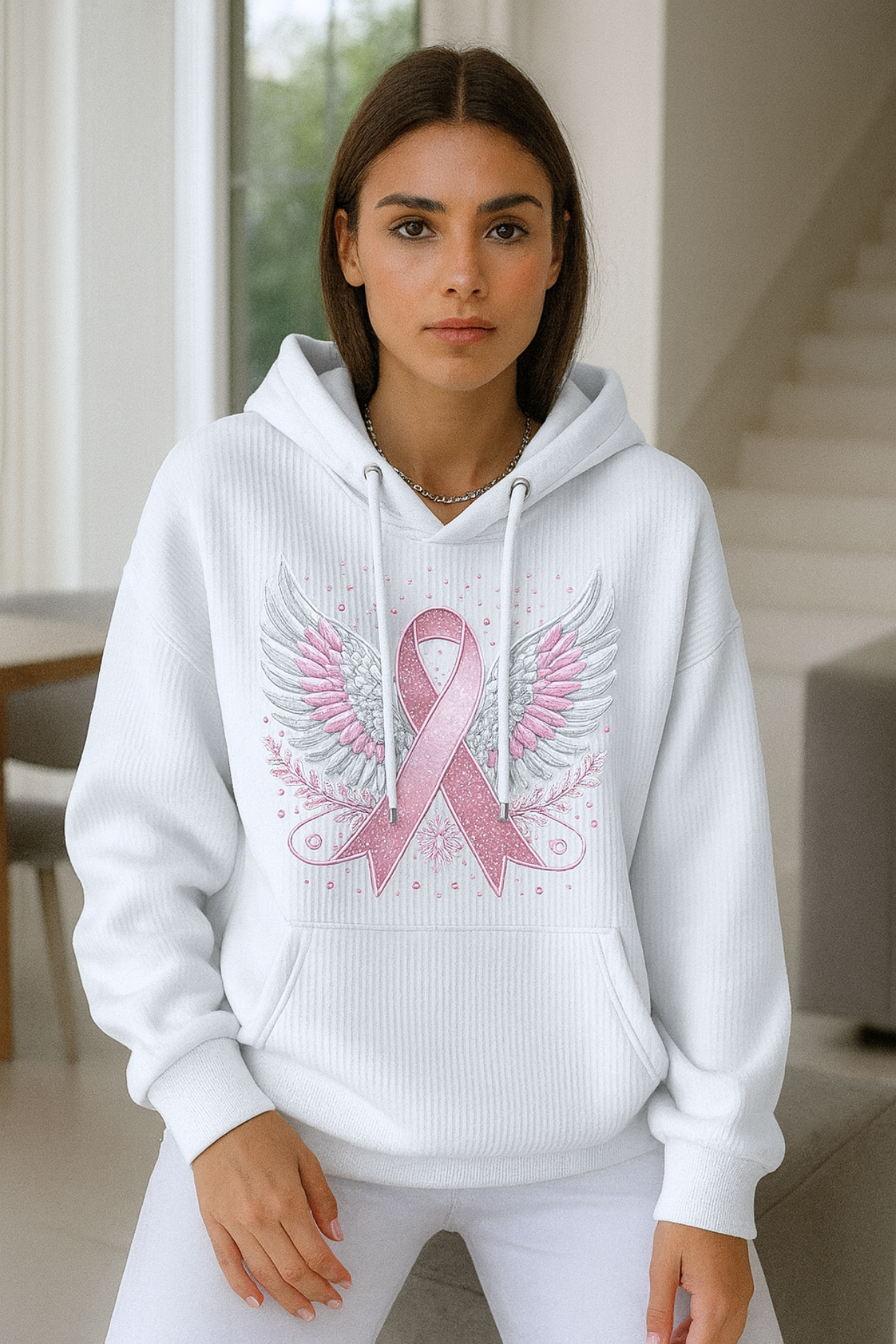 Briana | Sweater with Breast Cancer Ribbon