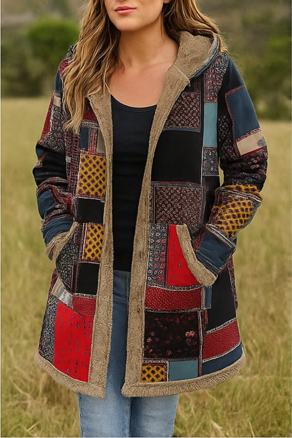 Lamelia Jacket with Fleece Lining - Red