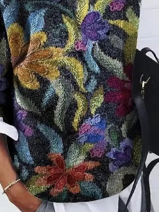 WW | Eleganter Damenpullover mit floralem Druck