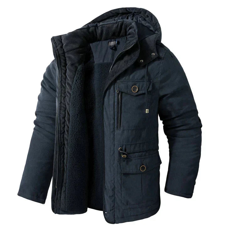 WW | Herren Winterjacke Mit Kapuzen Design Und Taschen Detail