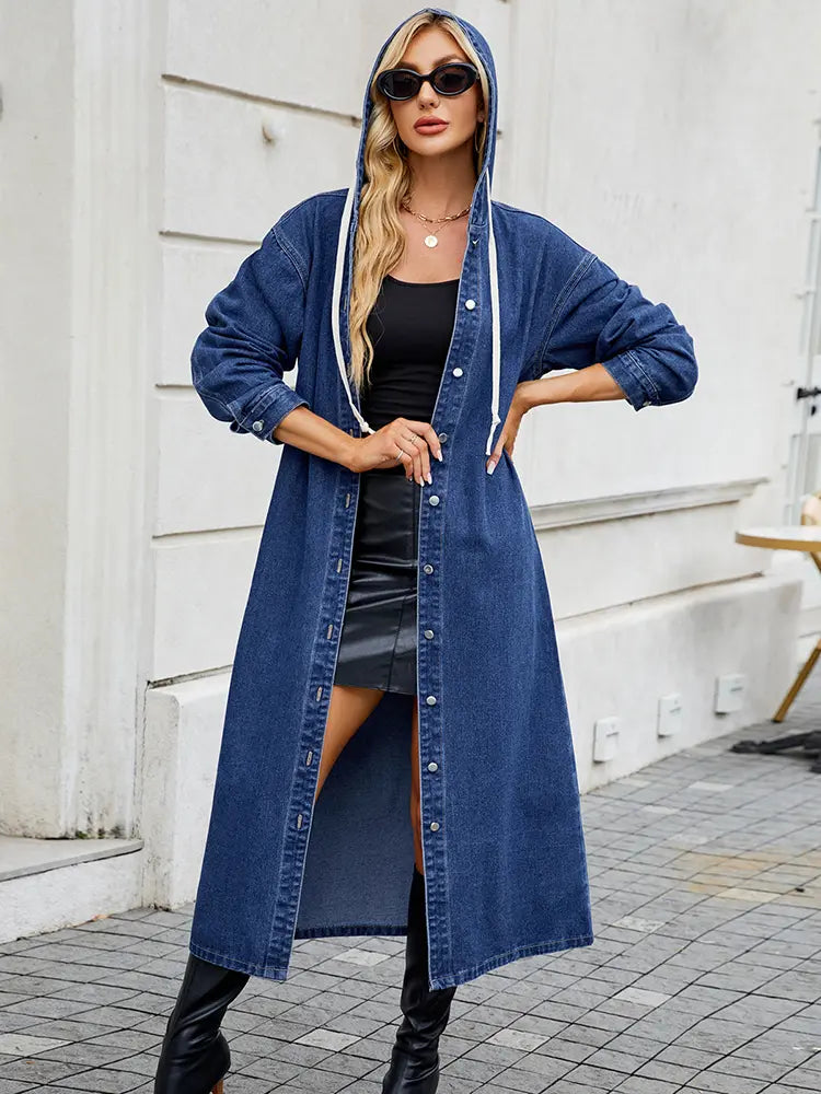 WW | Women's Long Denim Trench Coat