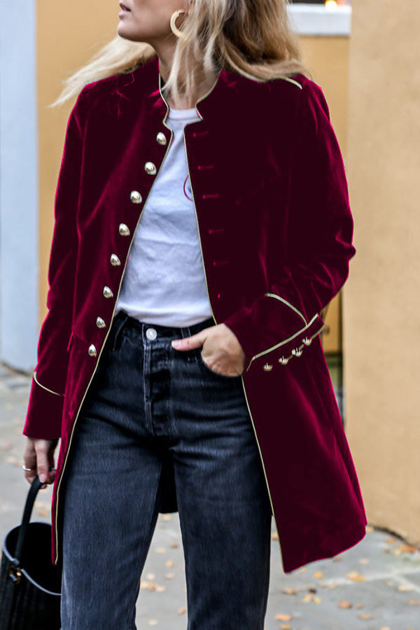 WW | Velvet Patchwork Multi-Button Women's Jacket