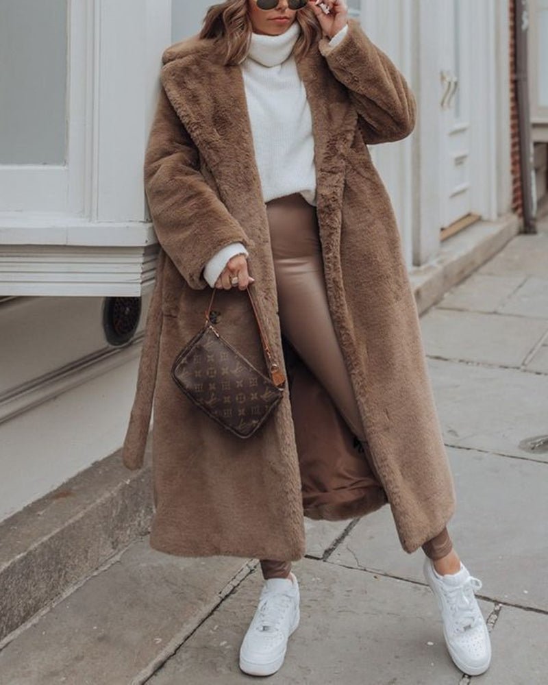 WW | Übergroßer Kunstpelzmantel - Ultra-weiche Wärme - Langschnitt Design - Winter Glam