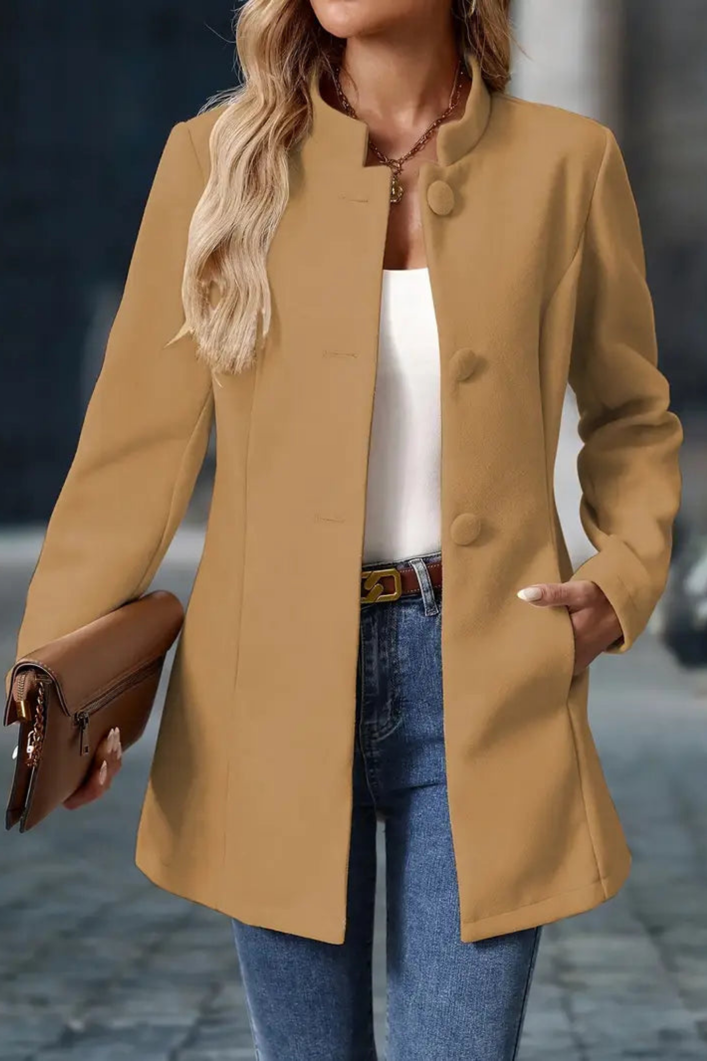 Claire Elegant Jacket - Brown