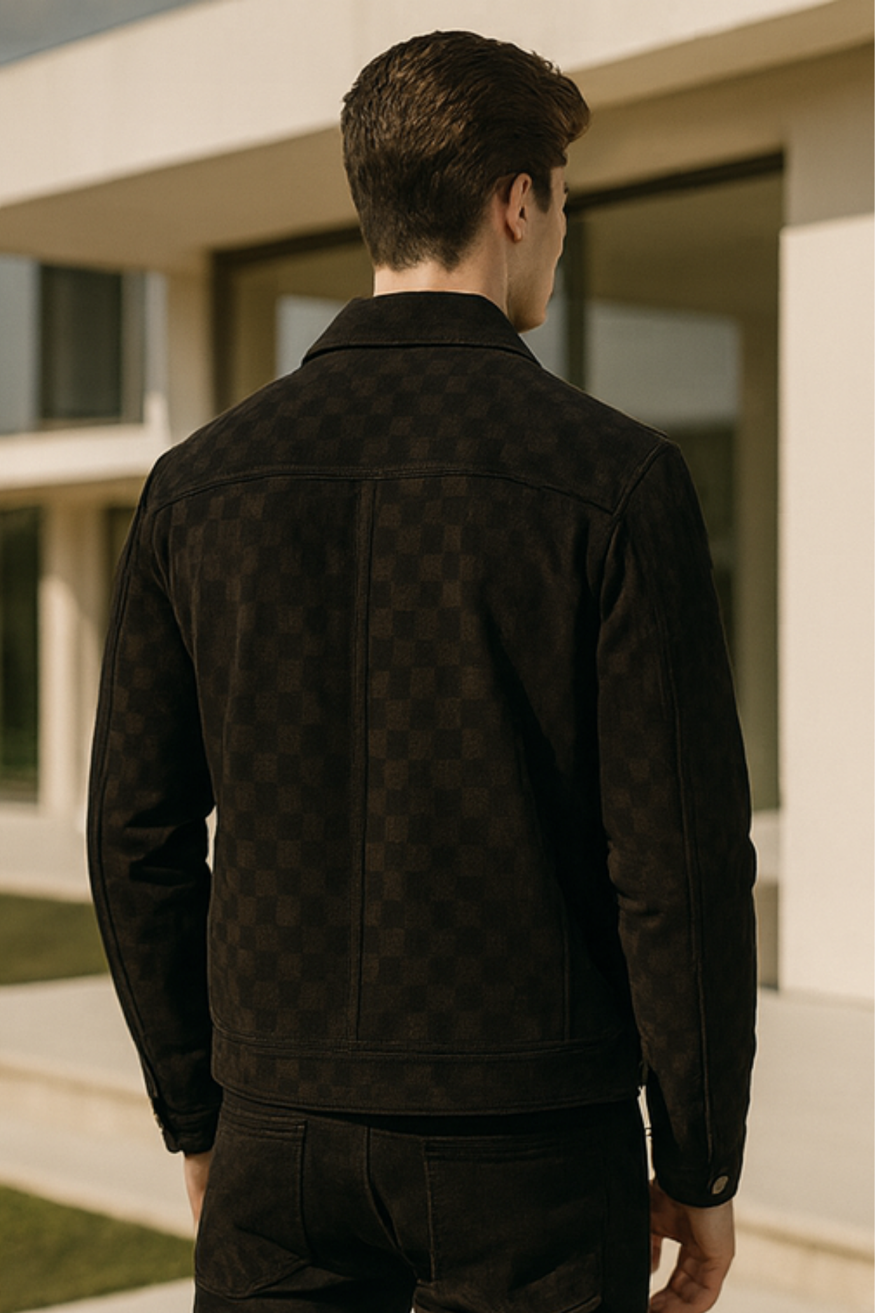 Nico | Checkered Velour Suede Jacket