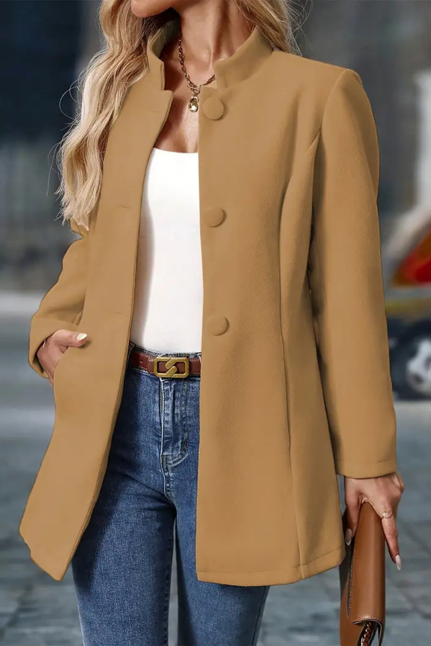 Claire Elegant Jacket - Brown